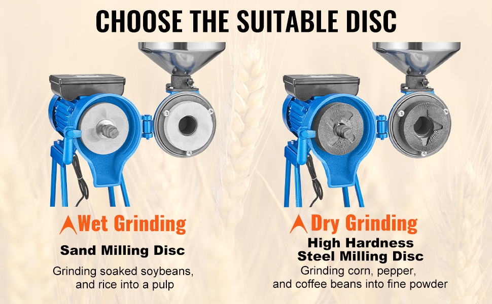 VEVOR Electric Grain Mill Grinder, 1500W 110V Spice Grinders