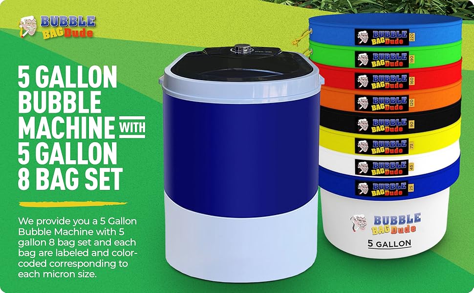 BUBBLEBAGDUDE Bubble Bags Machine 5 Gallon 8 Bag w/110 volts Mini