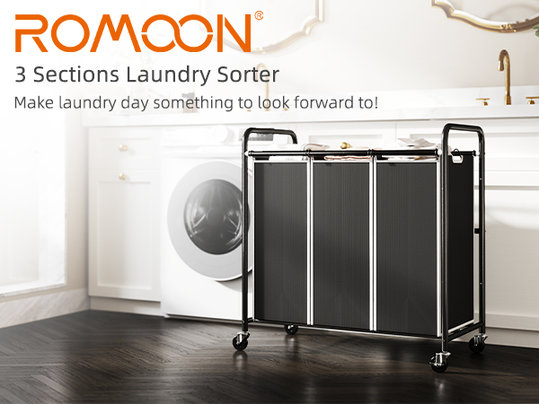 Amazon.com: ROMOON 3 Compartment Heavy Duty Laundry Sorter