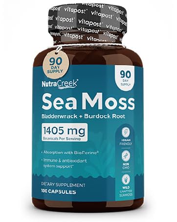 utraCreek Sea Moss | Irish Sea Moss Capsules with Bladderwrack, Burdock Root & BioPerine.