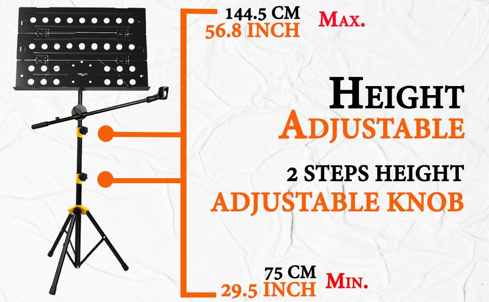 Softline Pro Foldable Music Notation Sheet Stand With Microphone Boom ...