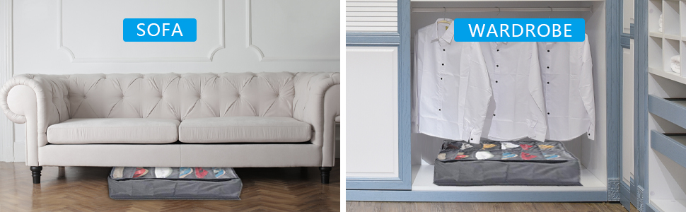 The Under Bed Shoe Storage Organizer can be put under bed,under sofa.