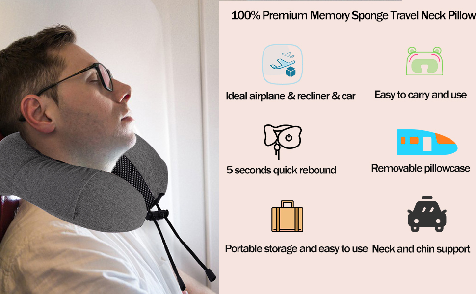 Neck Pillows for Travel, Travel Neck Pillow 100 Pure