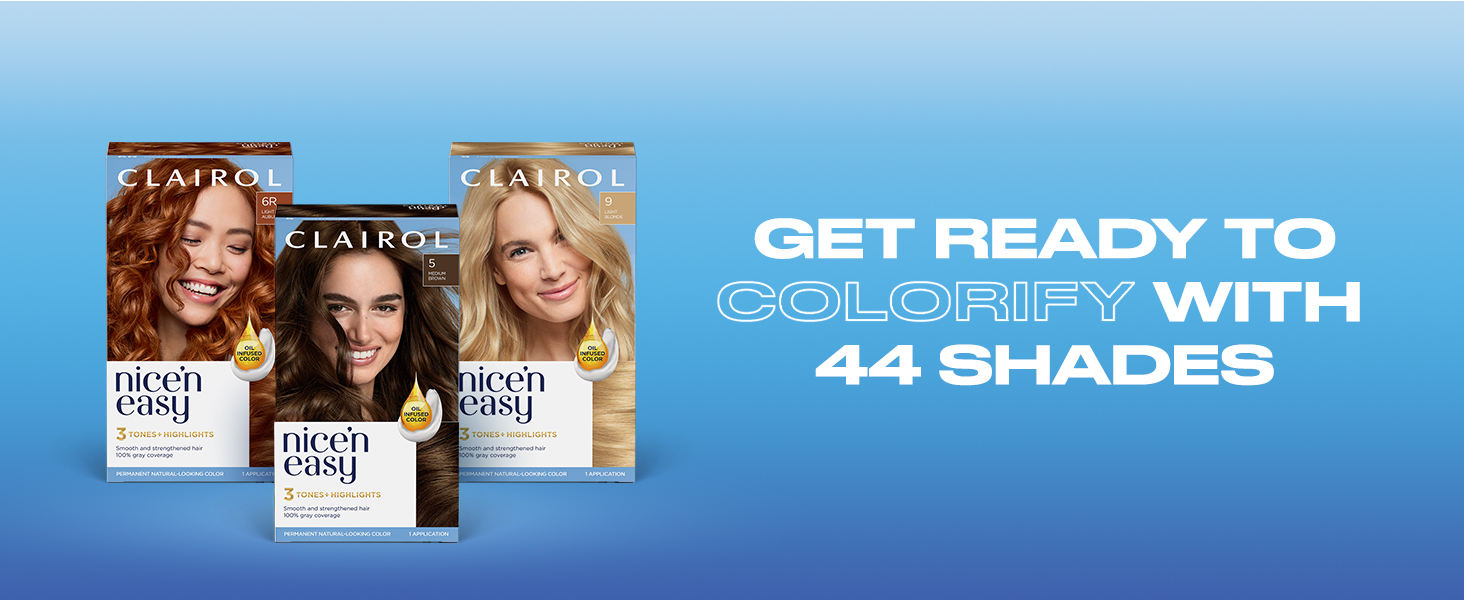 CLAIROL permanent hair color find your shade simple box dye at home gray solutions