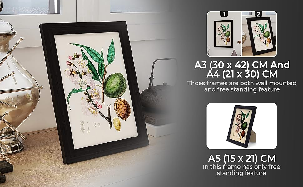 MH Traders Black A3 Picture Frame Wall Mounted Photo Frame for