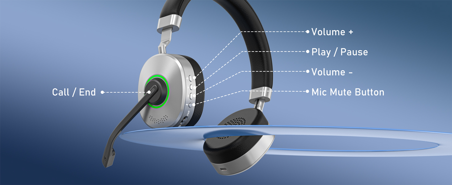 wireless headset with noise cancelling mic