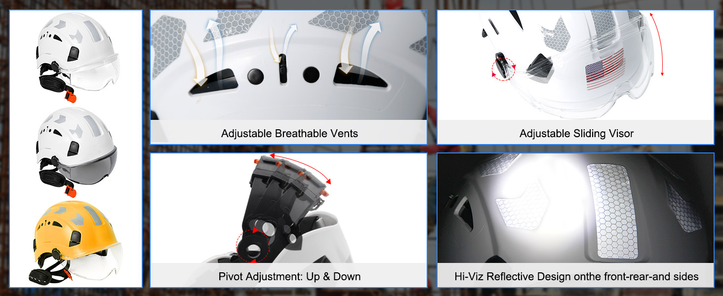 Aolamegs OSHA Approved Construction Hard Hat with Bluetooth Earmuffs