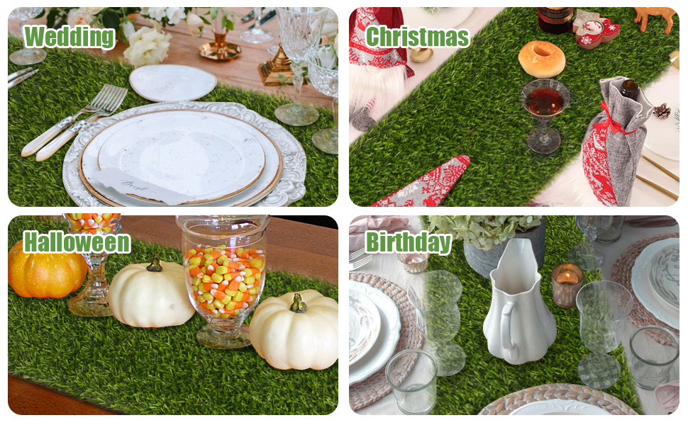 Artificial Grass 14 x 72 inch Table Runner, Perfect for