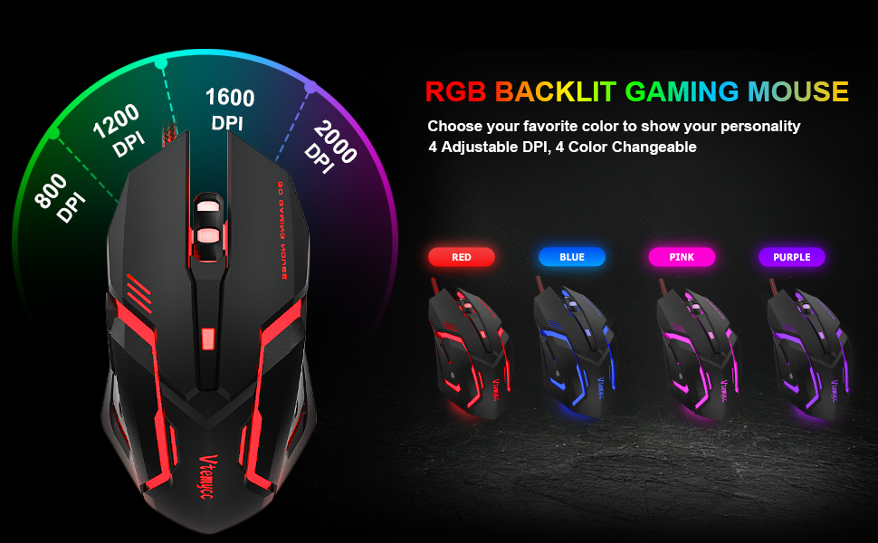 Vtemycc Gaming Keyboard and Mouse Set, UK Layout 75 TKL Keyboard, RGB