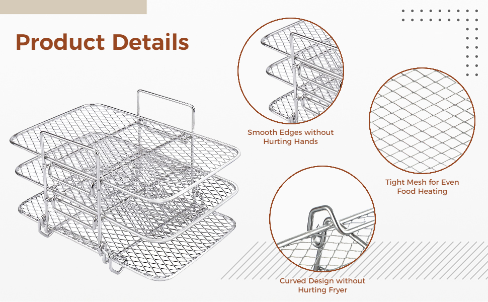 MultiLayer Air Fryer Rack Compatible with Ninja DZ201 DZ401, Ninja Air