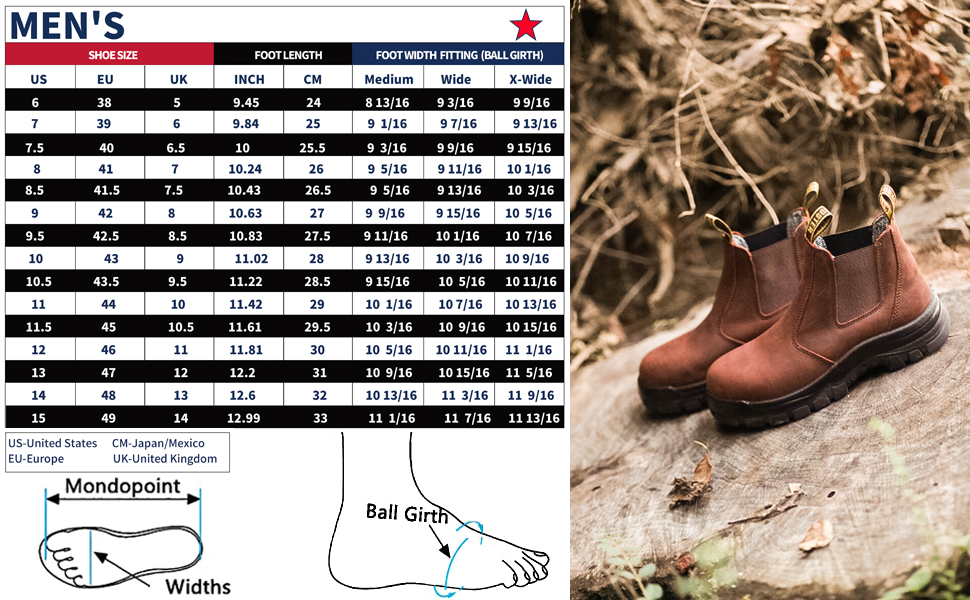 ROCKROOSTER Soft Toe Work Boots for Men, 6'' Slip On Lace