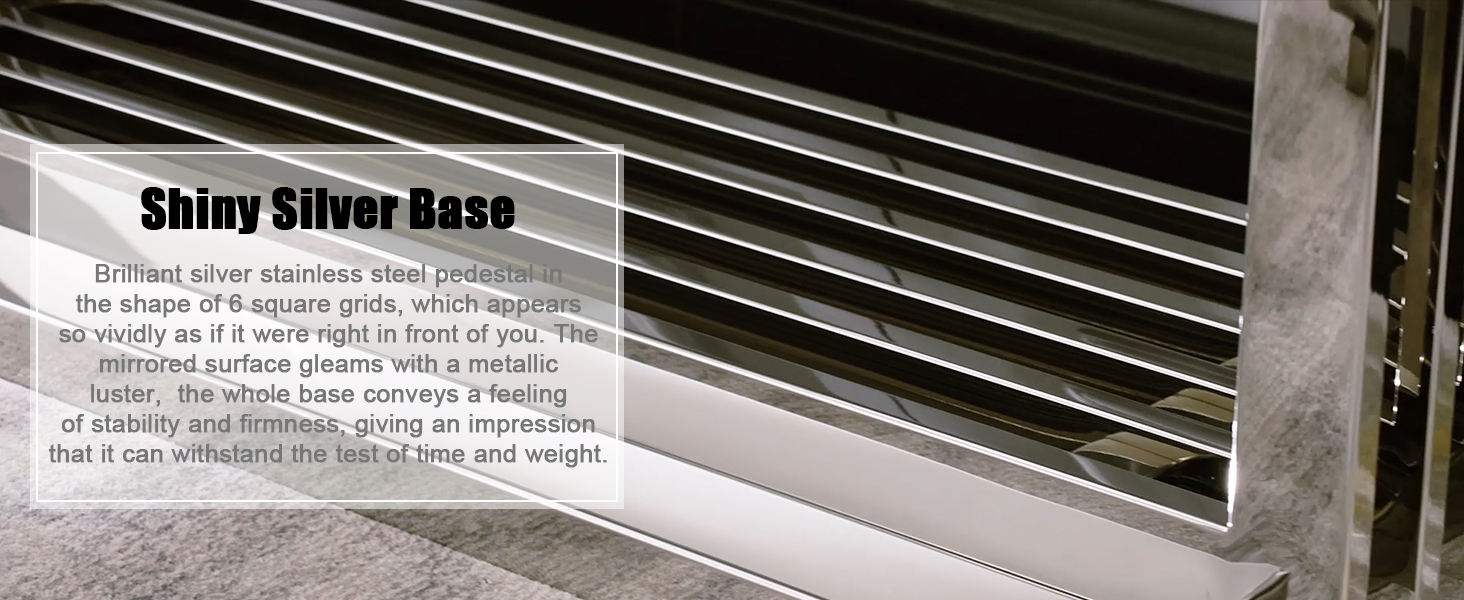 AUZ Entryway Table,White and Silver Console Table with 55