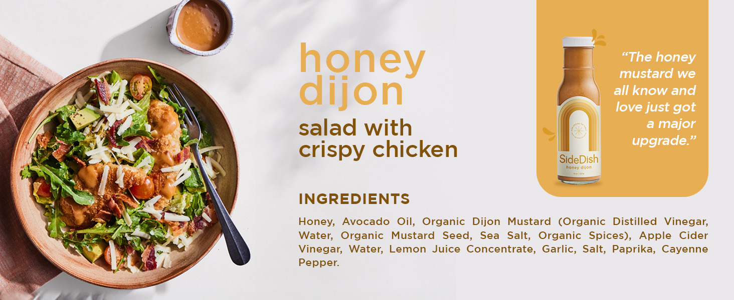honey dijonHiney dijon salad with crispy chicken sidedish, side dish