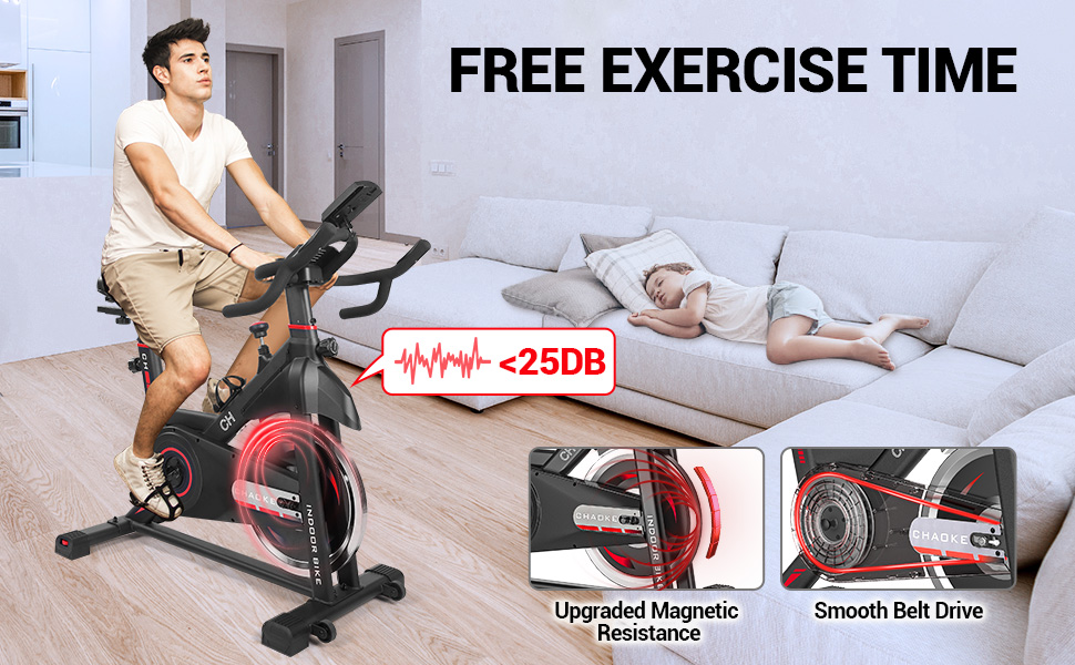 Exercise Bike, CHAOKE Resistance Stationary Bike with 330LBS