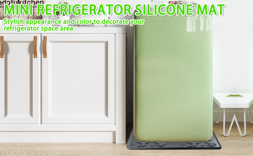 Mini Fridge Mat Silicone Drip Tray with Raised Edge，24" x