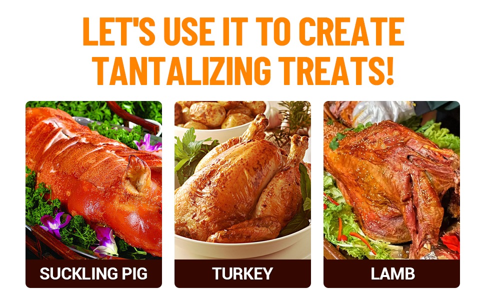 Stainless Steel Rotisserie Grill - In Use