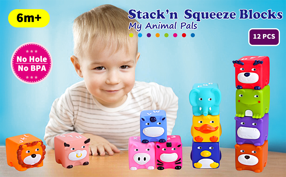 A boy is creatively building with soft blocks