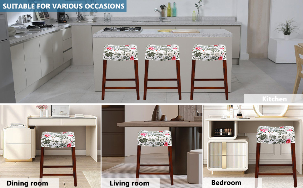 FUANGUI Rectangle Bar Stool Covers Set of 2 Nonslip Counter