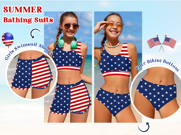 Amazon.com: NECIOUS Girls Swimsuit Bikini Set, 3 Piece Girl