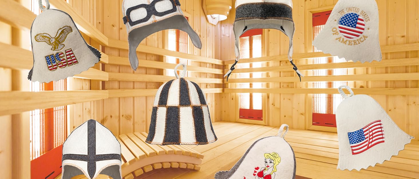ASKOLD Wool Sauna Hat Embroidered USA Flag Sauna Cap
