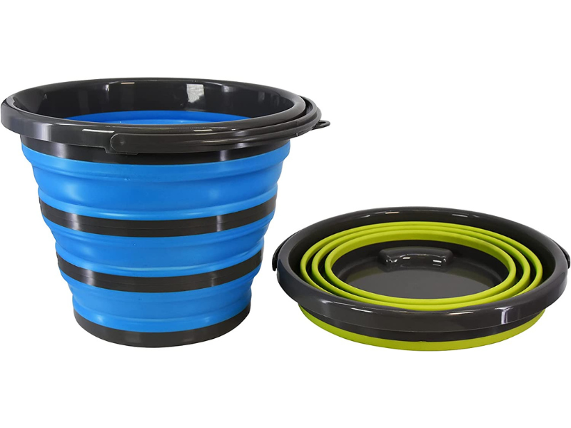 Foldable Silicone Collapsible Bucket Bowl Handy Shopping Basket, Multi