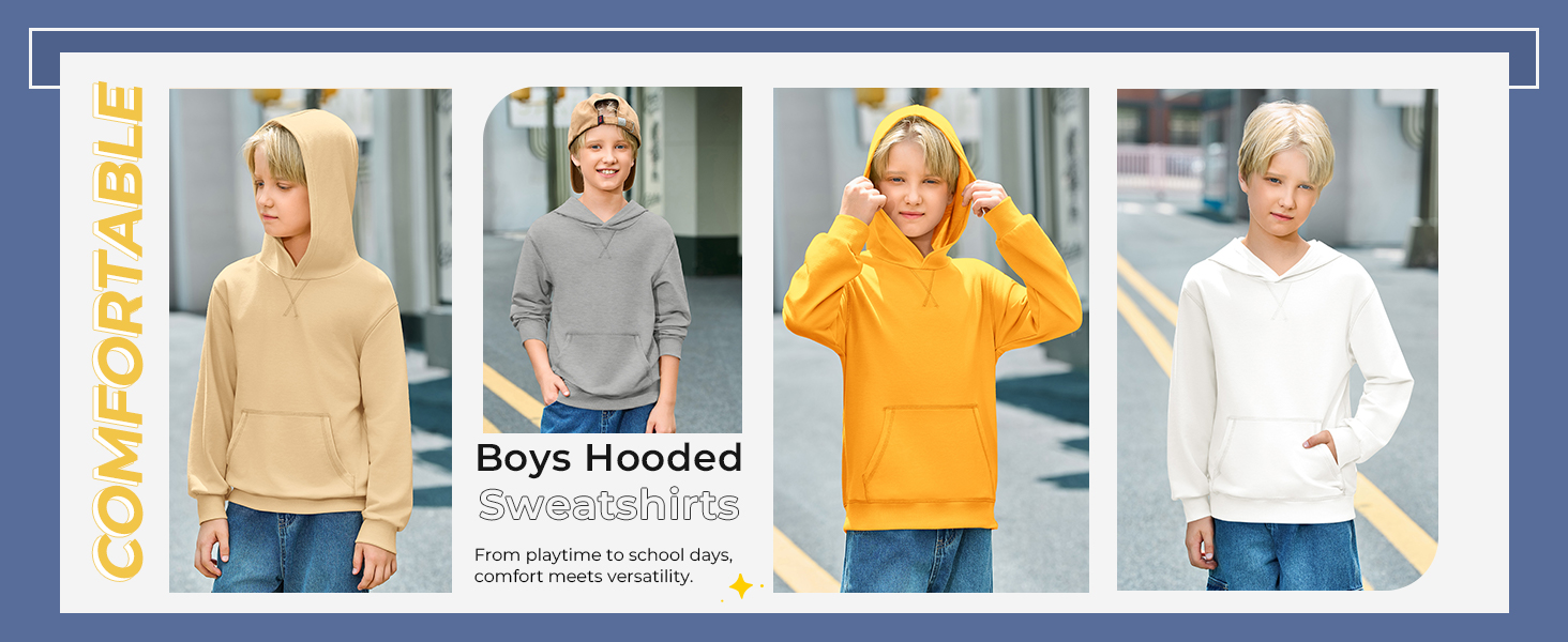 Boys' Fashion Hoodies Kids Long Sleeve Hooded Sweatshirts