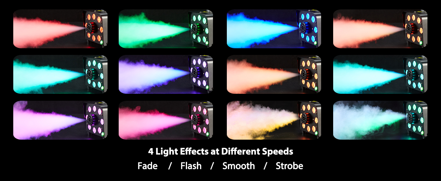 AGPTEK fog machine with LED lights and auto fog spray