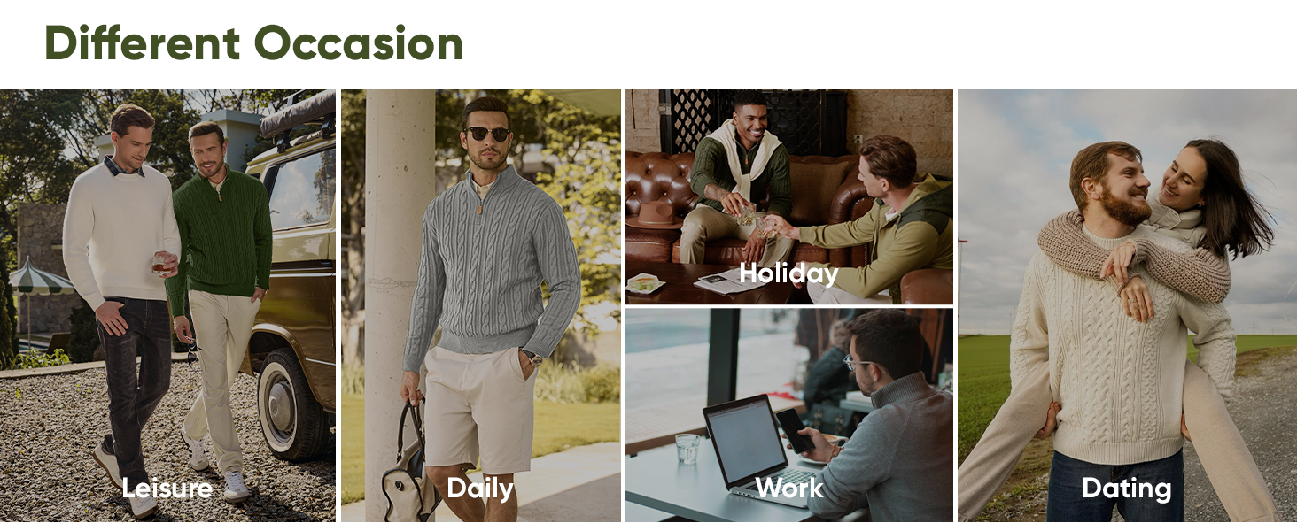 Sweater Cable Knit Casual Stand Collar Texture Knitted Sweaters