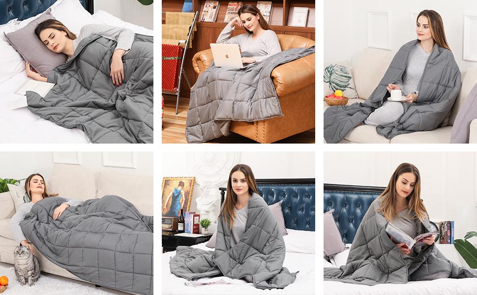 BETU Weighted Blanket 15 pounds for Adult Heavy Blanket, Cooling