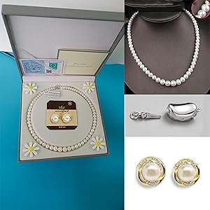 Amazon.com: Weixinghera Women's Pearl Necklace Set AAAA
