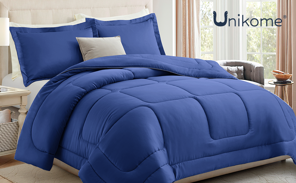UNIKOME King Size Comforter Set 3Piece Set 250gsm All