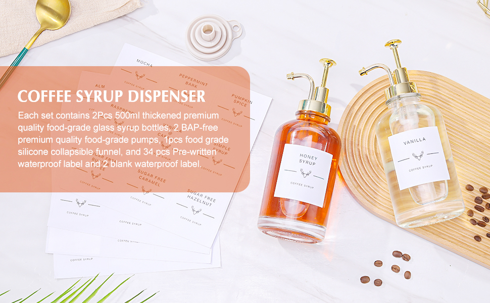 Coffee Syrup Dispenser for Coffee Bar, Syrup Dispenser