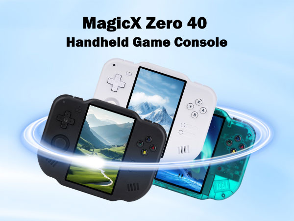 MagicX Zero 40 Handheld Game Console, 4.0 Inch IPS Screen Retro Video Games Consoles