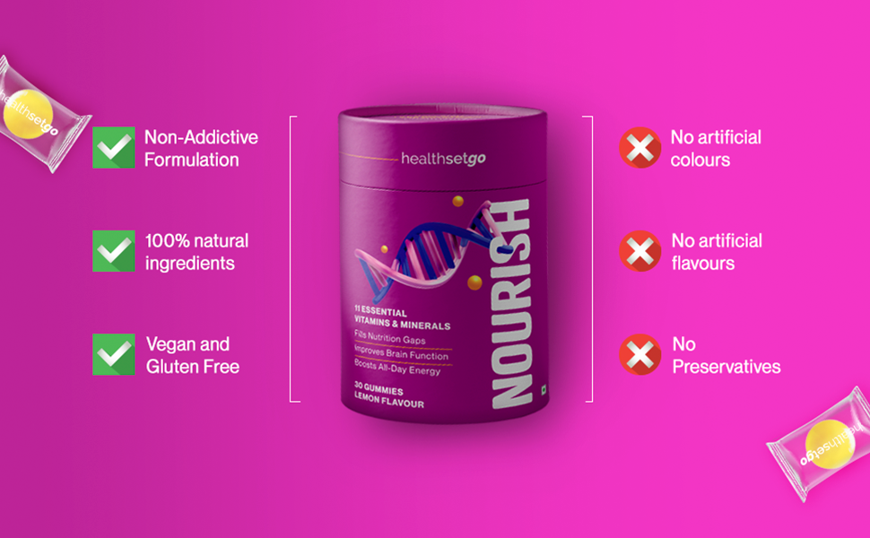 HealthSetGo Nourish Daily Multivitamin Gummies for Women Vitamin B12