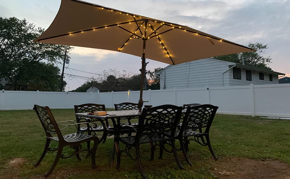 Parasol Lights Umbrella Lights with 8 Modes 104 LEDs Waterproof Garden