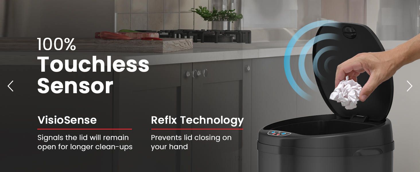 100% touchless sensor lid