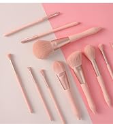 Qibusleen Marble color Makeup Brushes Set for Powder Foundation Contour Blush Highlighter Eyeshad...