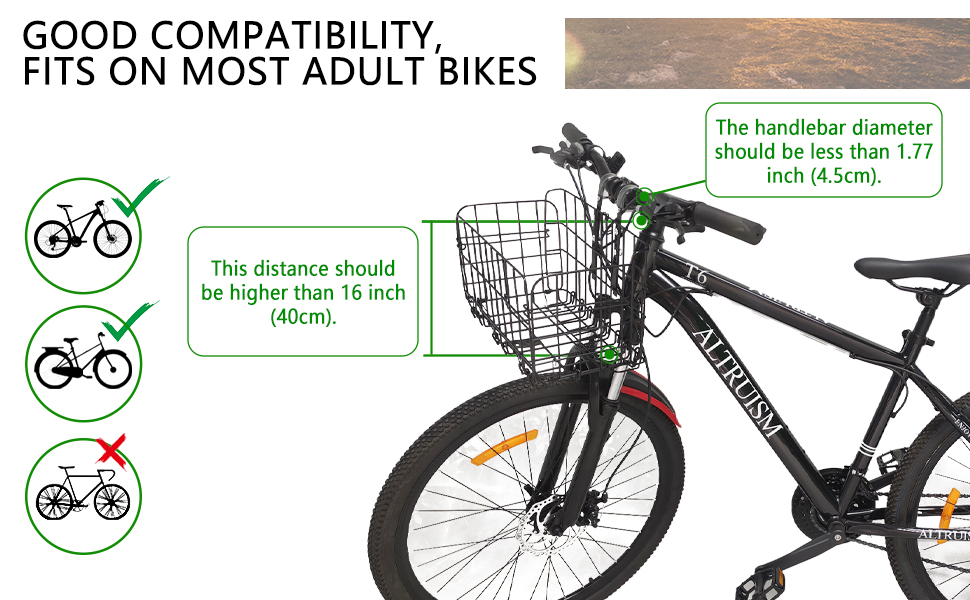 Bike Basket Front Bicycle Basket Front Handlebar