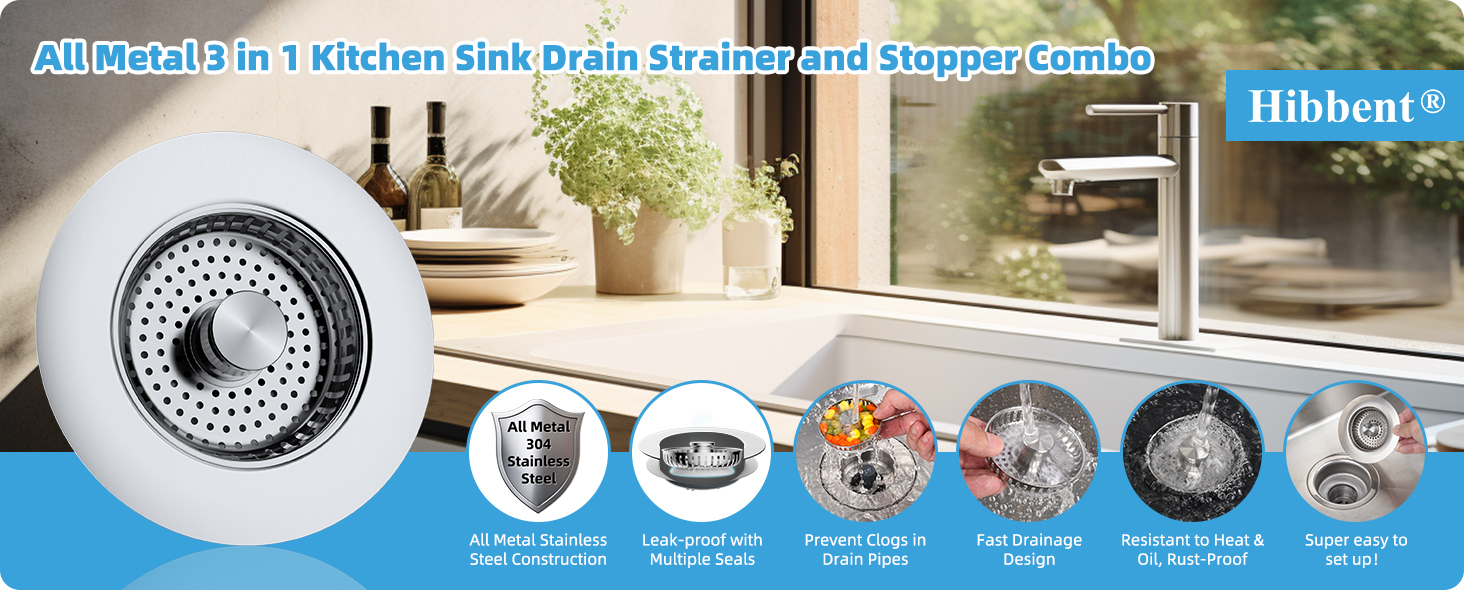 Stainless Steel kitchen sink drain stopper