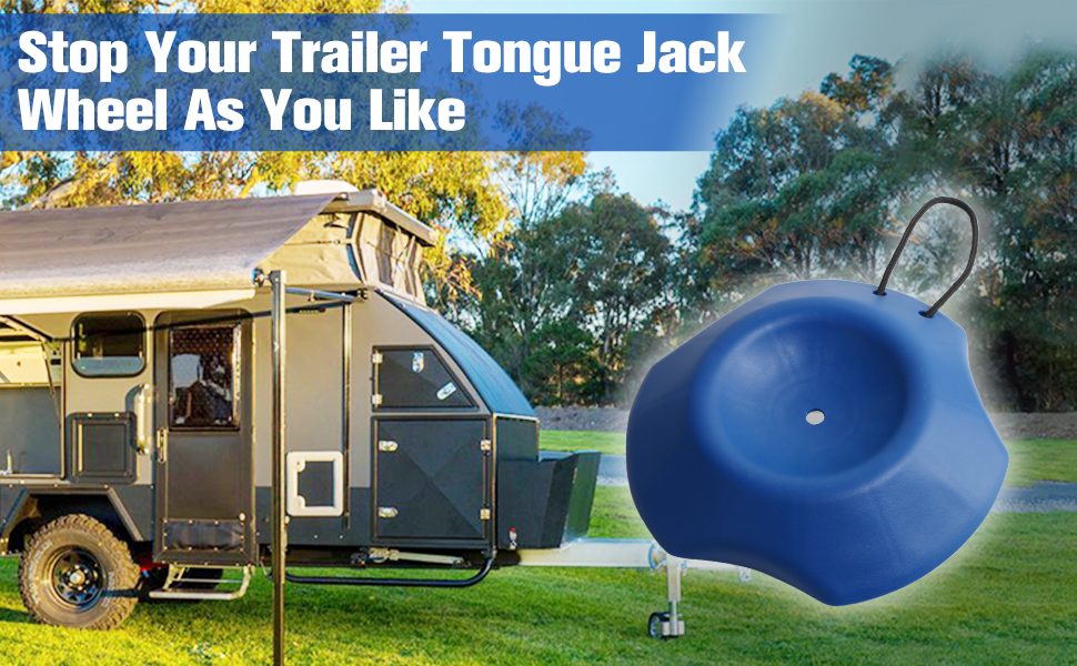 PLUSUTV Visible Blue Trailer Stopper Tongue Jack Wheel Dock
