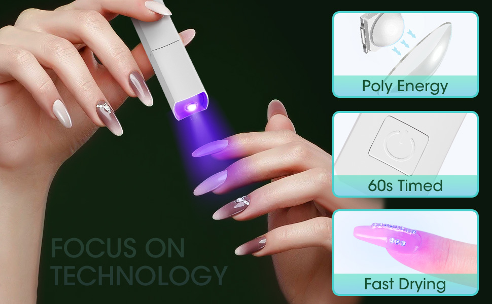 ranrose Mini UV Light for Gel Nails Portable Mini Nail