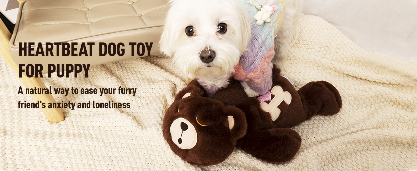 PetPrime Dog Heart Beat Puppy Plush Rabbit Toy with