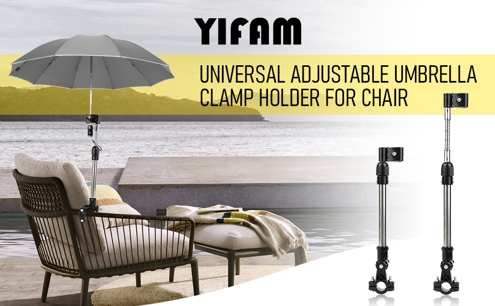 Universal Umbrella Clamp, Adjustable Thicken Holder Clip on Umbrella