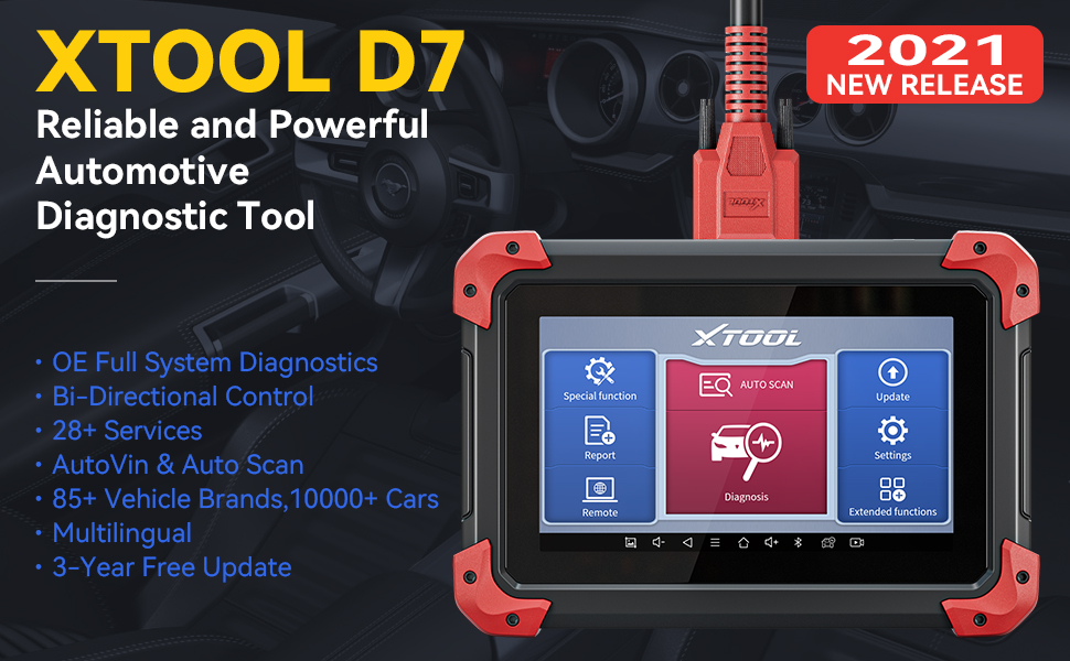 XTOOL D7 Automotive Diagnostic Tool (2021 Newest Model), BiDirectional