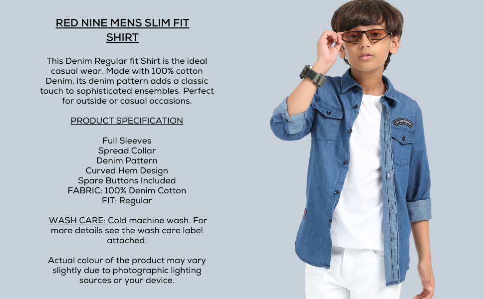 R9 Boys Denim Shirts