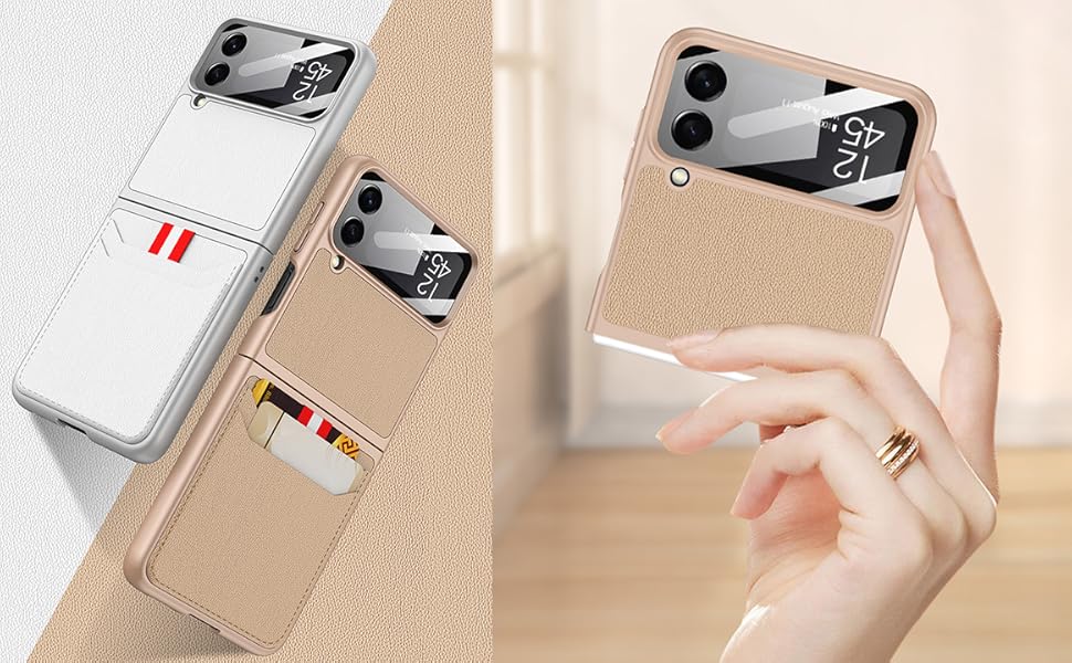 FYTON Samsung Flip 4 Case, Galaxy Z Flip 4 Case with Leather Wallet