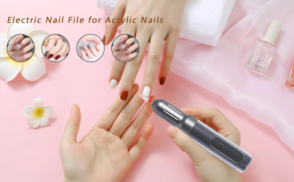 Electric Nail File kit Portable Professional Cordless