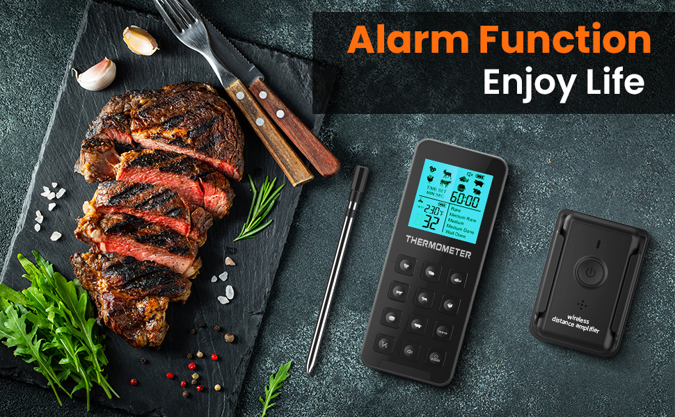 Wireless Meat Thermometer IP67,Kiydom 300FT Digital Meat Thermometer