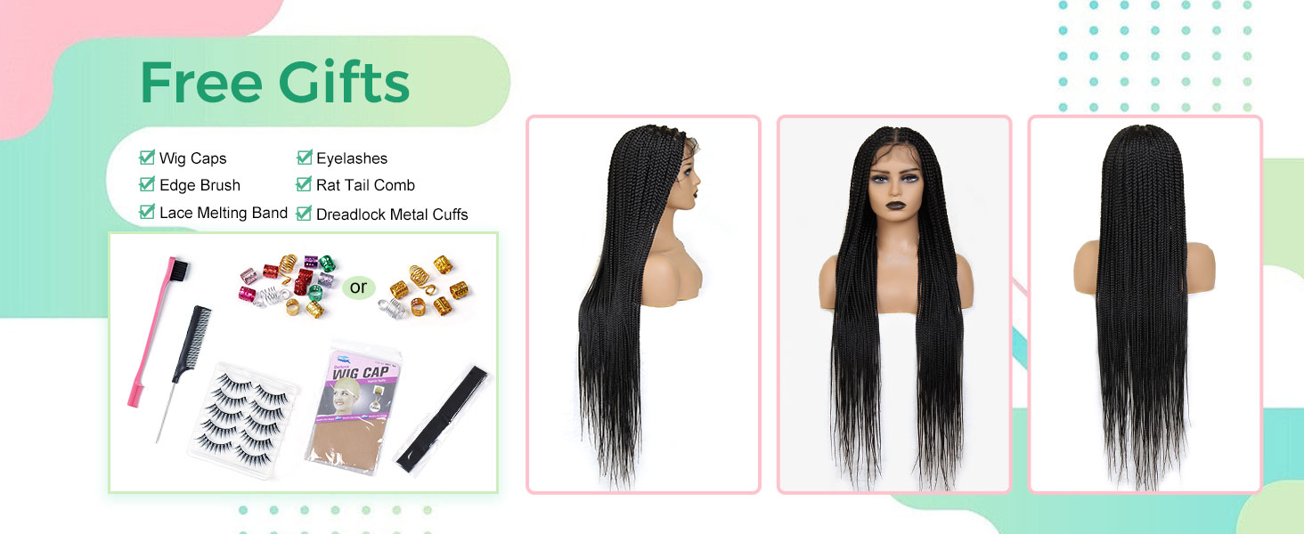 Display of knotless box braids wig