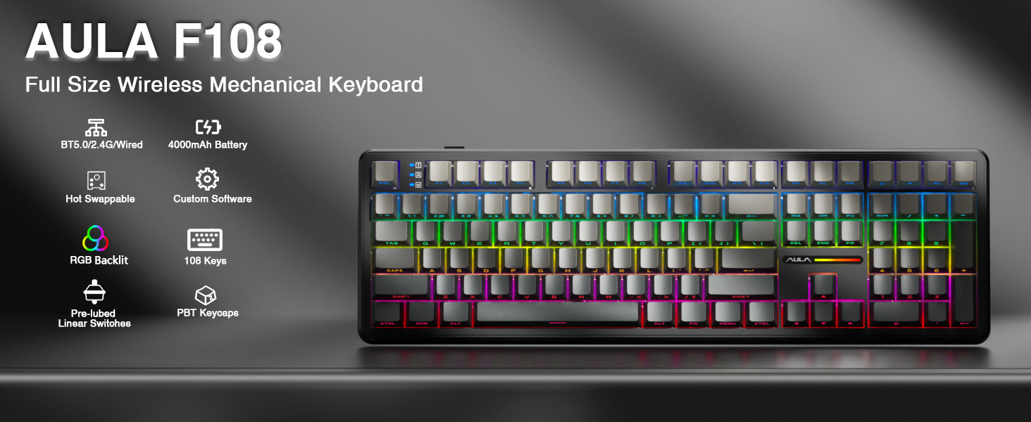 AULA F108 creamy keyboard